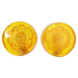 Chanel Amber Tone CC Logo Camellia Design